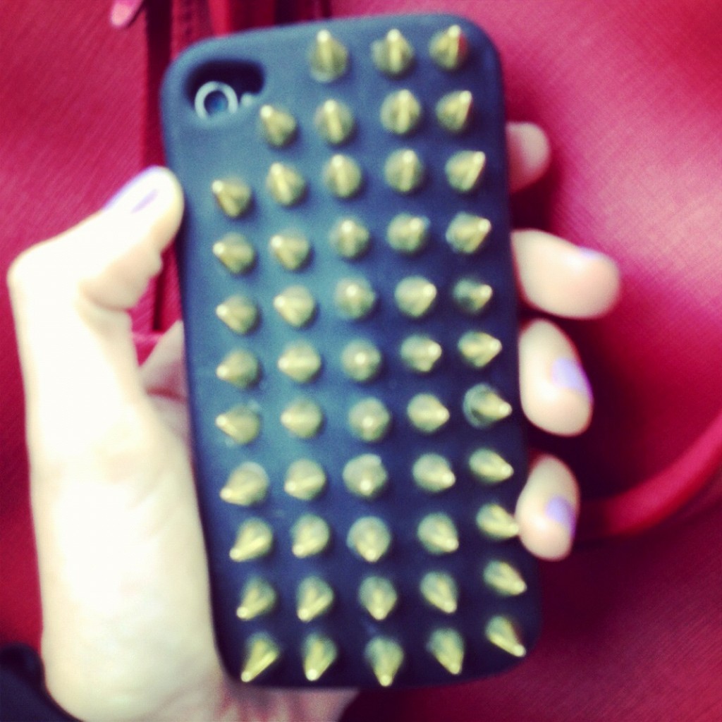 black and gold spike iPhone case. DIY