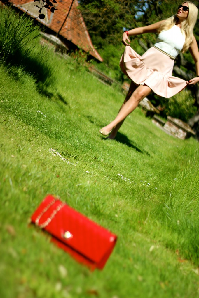 red chanel bag summer dress fashion blog