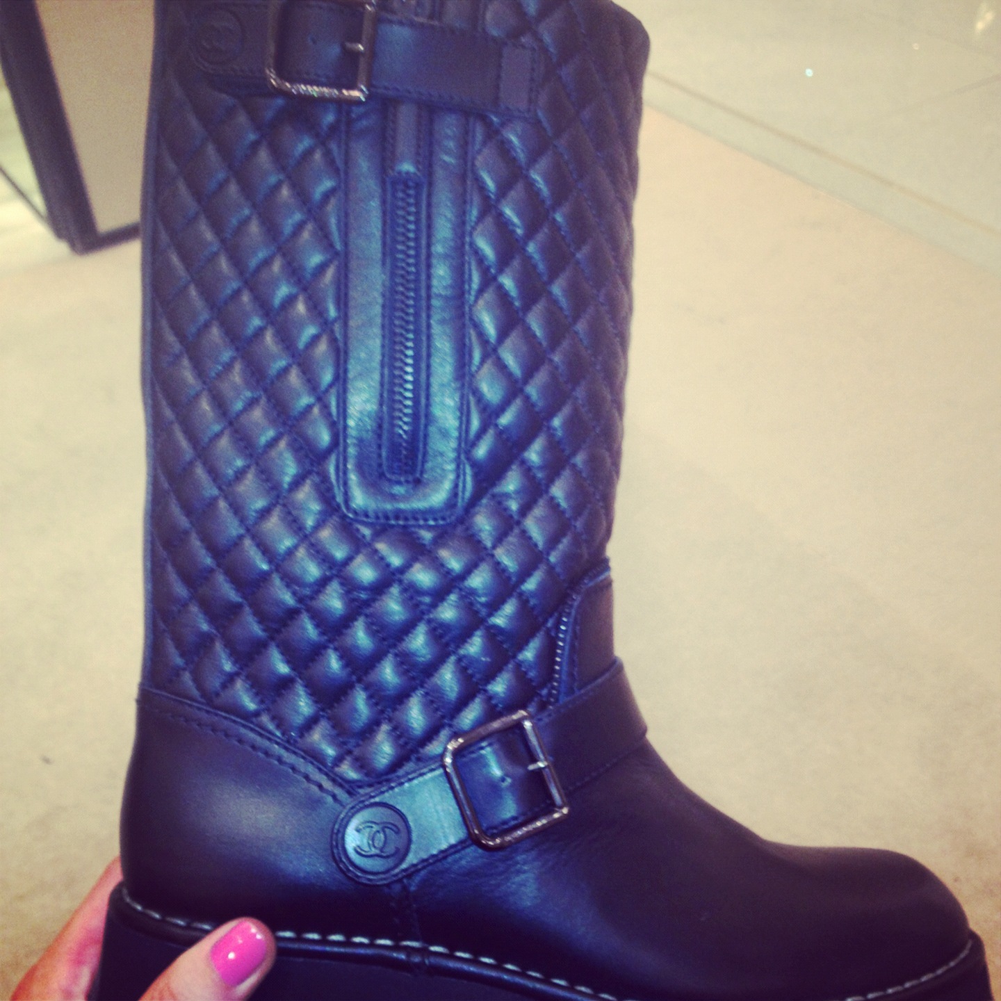quilted chanel biker boots