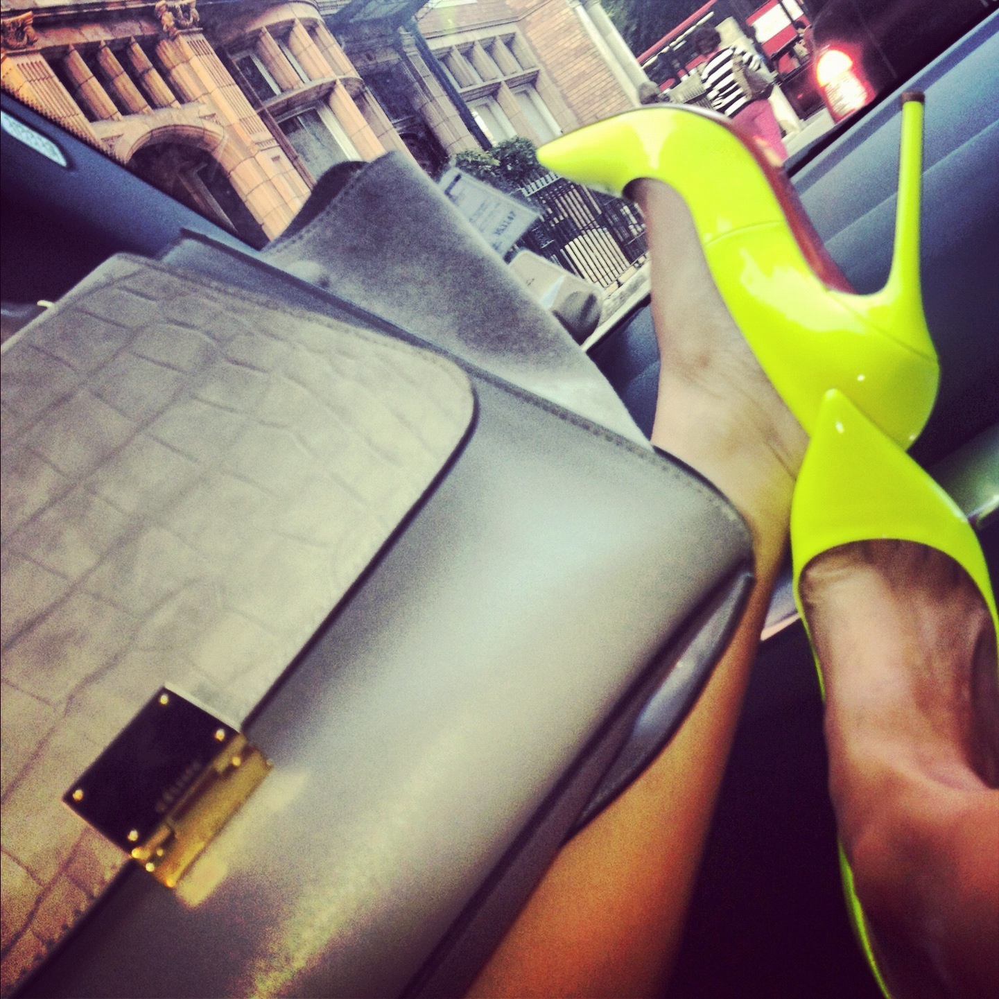 celine trapeze bag neon yellow pigalle christian louboutin shoes