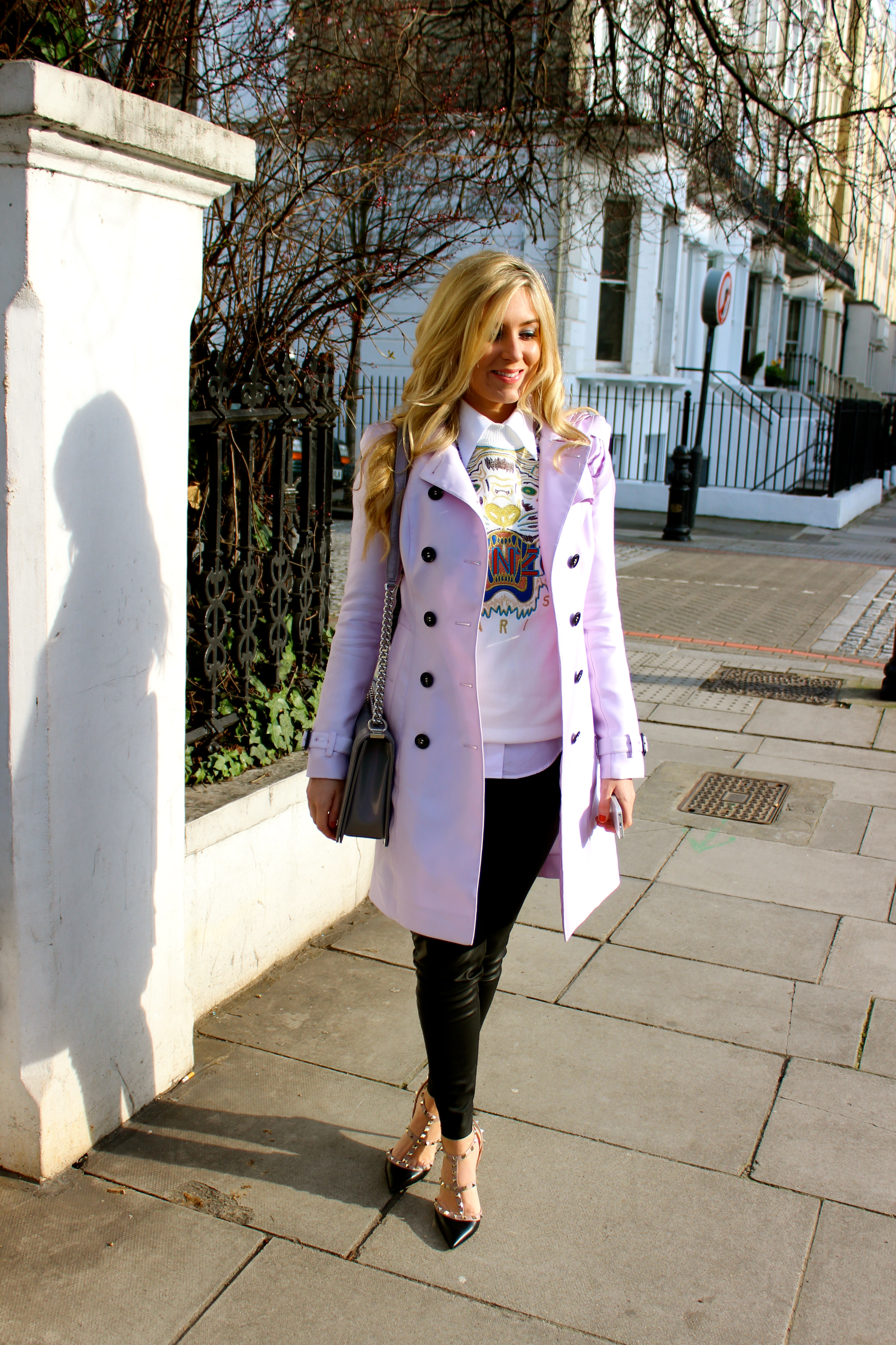 lilac burberry trench coat