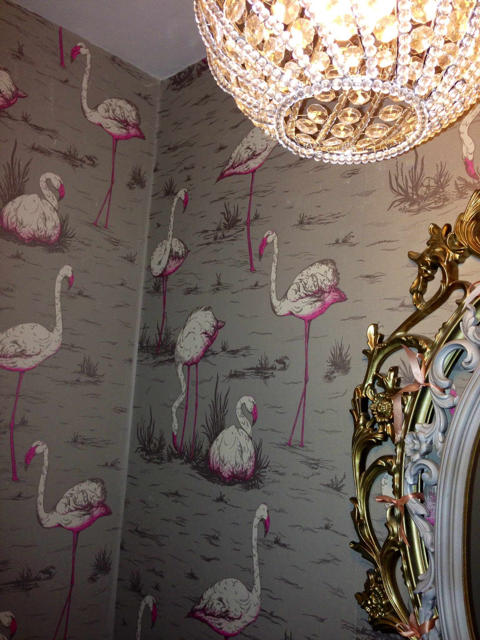 flamingo wall paper