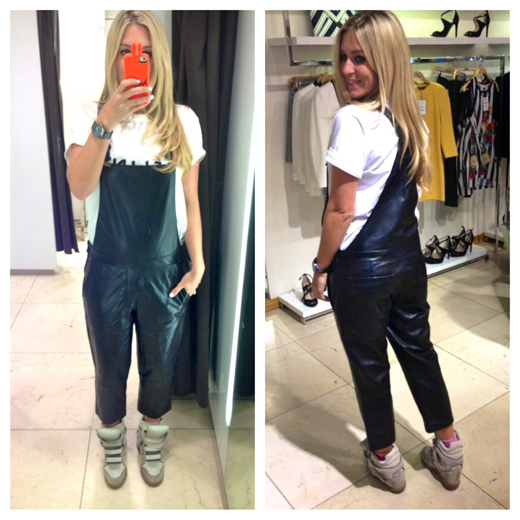 leather dungarees 