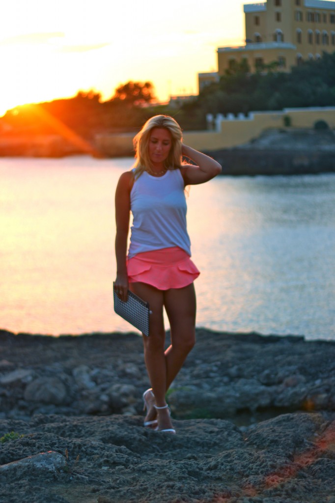 neon pink shorts 
