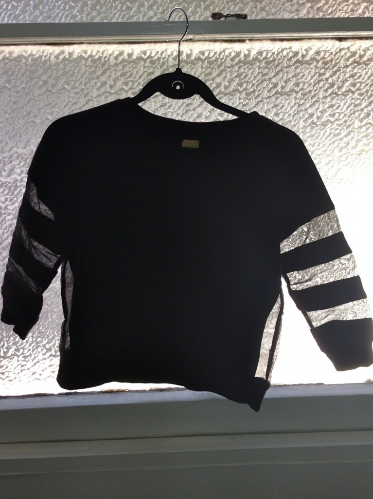transparent panel sweater 
