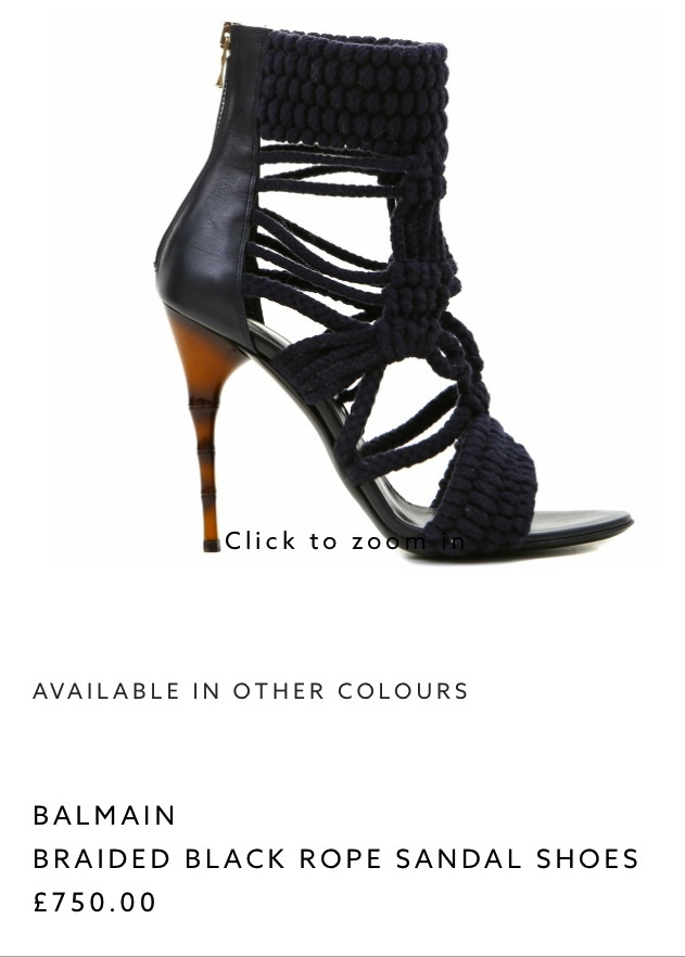 balmain black rope shoes 
