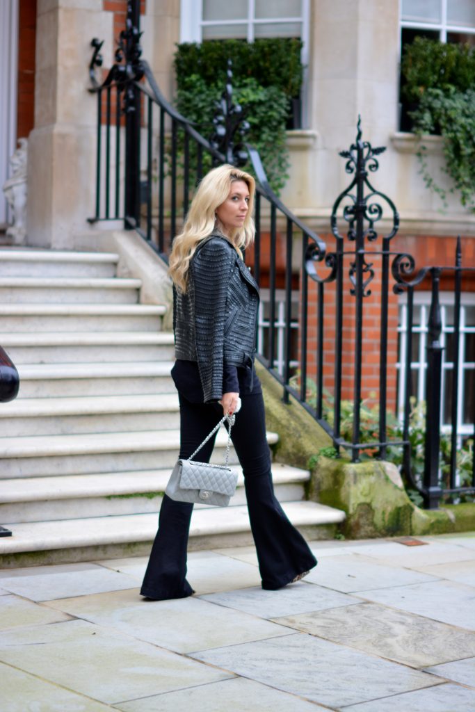 black flare trousers 